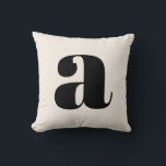 Simple Ivory White Bold Retro Monogram Initial Throw Pillow<br><div class="desc">Simple Ivory White Bold Retro Monogram Initial Throw Pillow</div>
