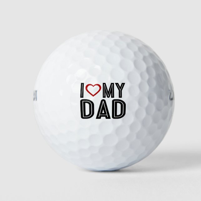 Simple J'Aime Le Coeur Ma Typographie Papa | Balle (Devant)