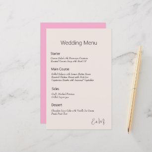 simple japanese cherry blossom colour wedding menu