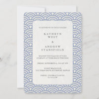 Simple Japanese Seigaiha Wave Pattern Wedding