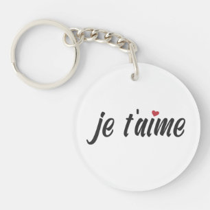 Simple Je T'aime I Love You Valentine Keychain