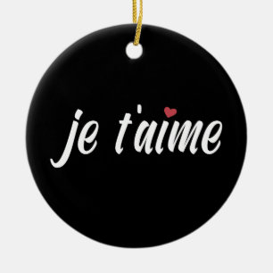 Simple Je T'aime I Love You Valentine   Ornament