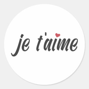 Simple Je T'aime Je t'aime Valentine Sticker