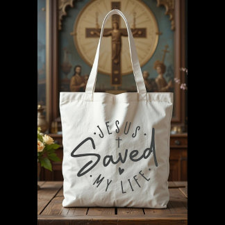 Simple Jesus Saved My Life Tote Bag