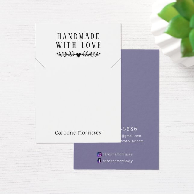 Simple Jewellery Necklace Display Purple Card (Desk)