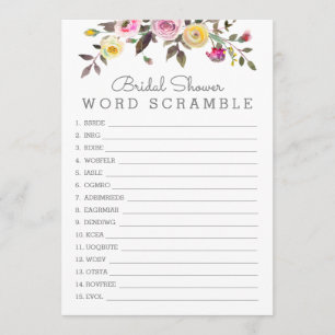 Simple Jolie Word Scramble Carte de Jeu