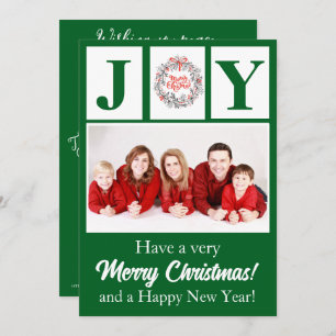 Simple Joy Christmas Single Portrait with Greeting Holiday Card