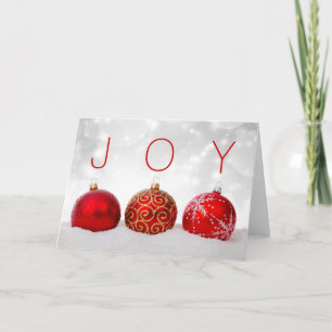 SImple Joy Christmas, Vintage Ornaments Holiday Card