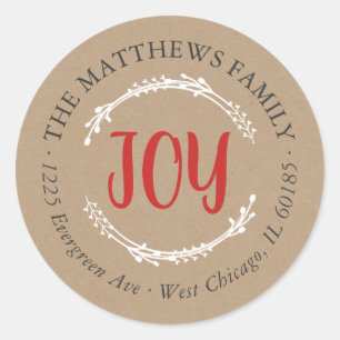 Simple Joy Kraft Round Return Address Label