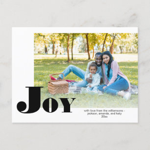 Simple Joy Negative Space Photo Christmas Holiday Postcard