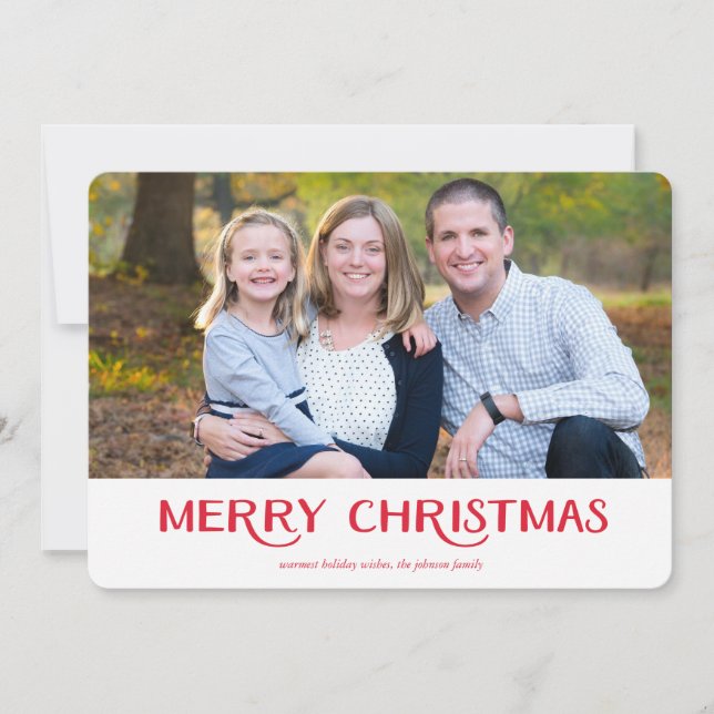 Simple Joyeux Carte photo de Noël (Devant)