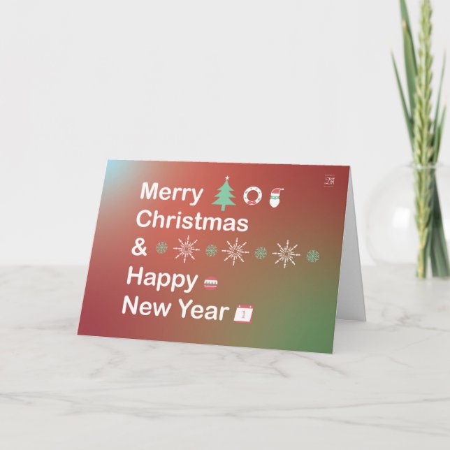 Simple Joyeux Noël et Bonne Année Carte (Devant)