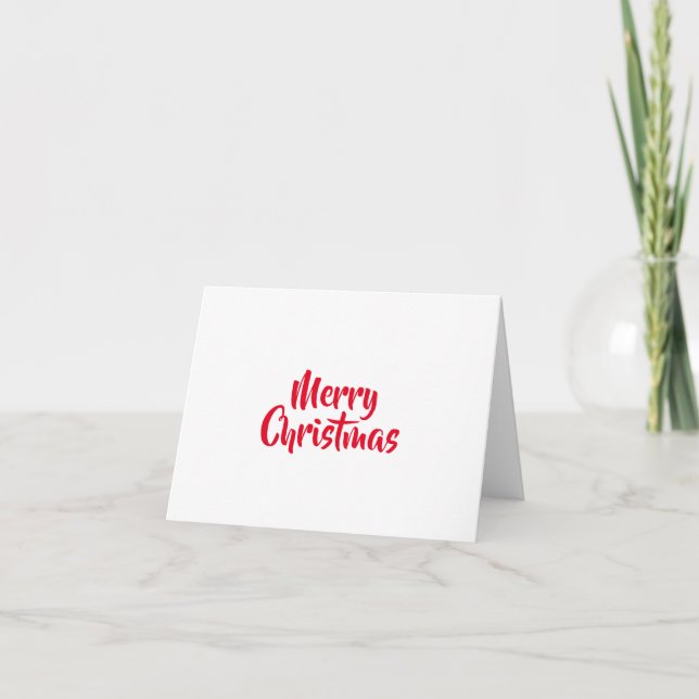 Simple Joyeux Noël texte blanc carte de Noël (Devant)