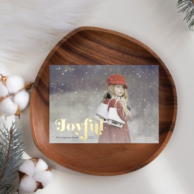 Simple Joyful Overlay Photo Holiday Card (Creator Uploaded)