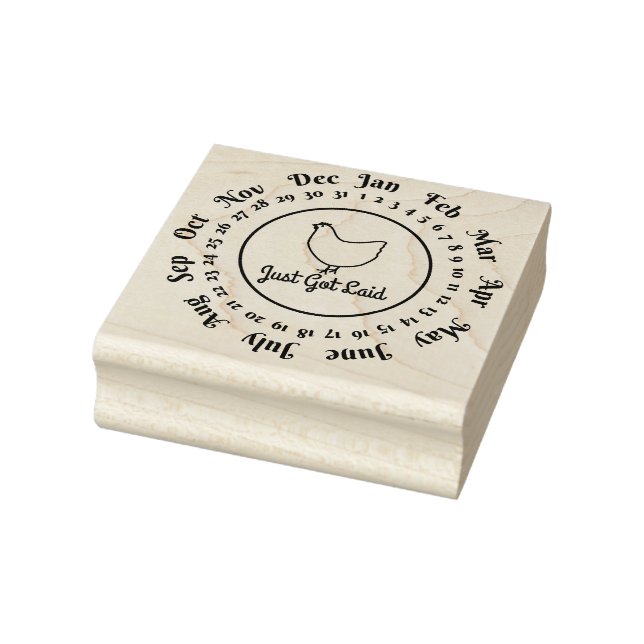 Simple Just Got Laid Chicken Egg Carton Date Stamp (Stamp)