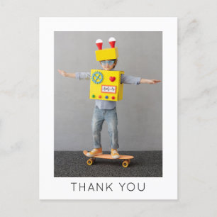 Simple Kids Birthday Thank You Post Card