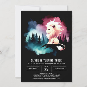 Simple Kids Lion Birthday Invitation
