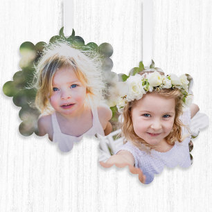 Simple Kids Photo Keepsake Cute Ornament Card