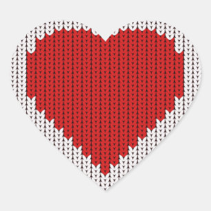 Simple knitted Wool Look I love you Valentines Day Heart Sticker