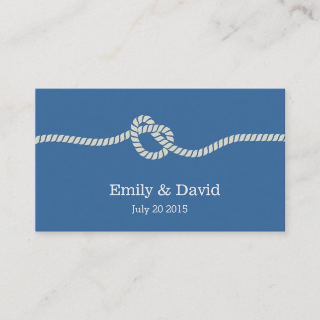Simple Knot Navy Blue Wedding Website Insert Card (Front)