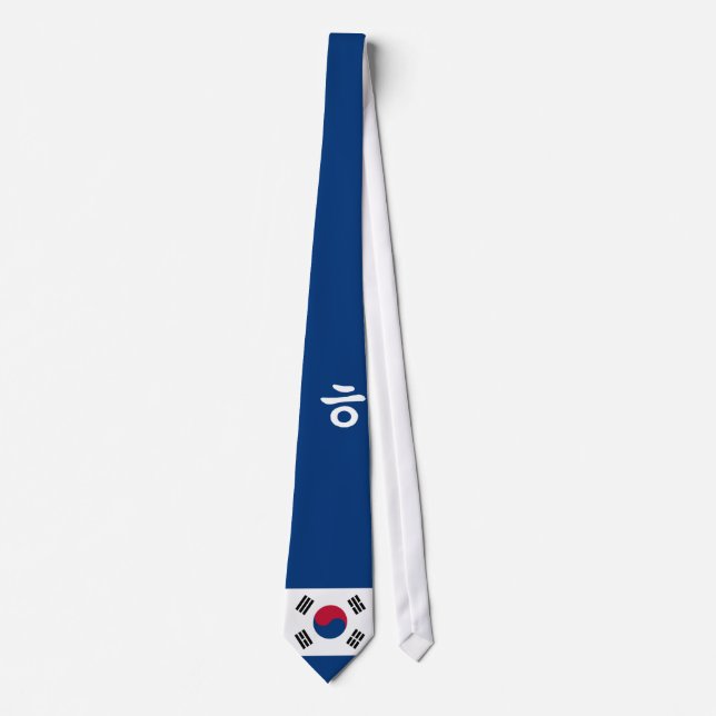 Simple Korean Hangul Tie with flag (Front)