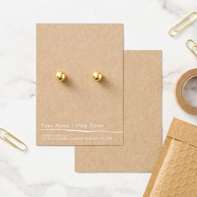 Simple kraft earring display card (Simple kraft earring display card.)