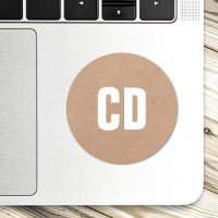 Simple Kraft Paper (printed) White Bold Monogram