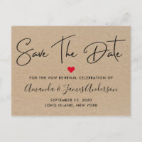 Simple Kraft Vow Renewal Save The Date