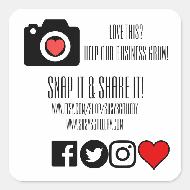 Simple labels for social media - get the word out! (Front)