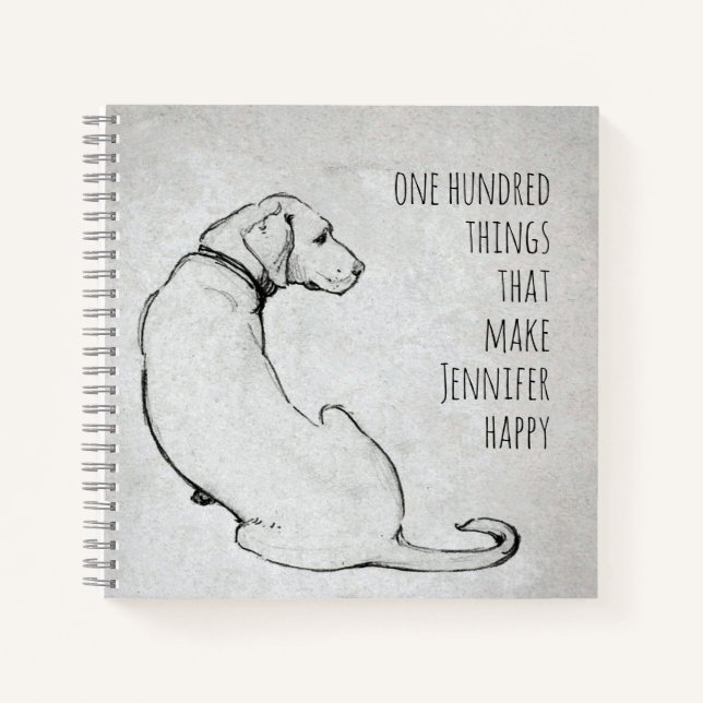 Simple Labrador Dog Art Gratitude Journal  (Front)