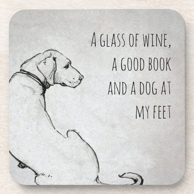 Simple Labrador Dog Mom Quote Art Coaster (Front)
