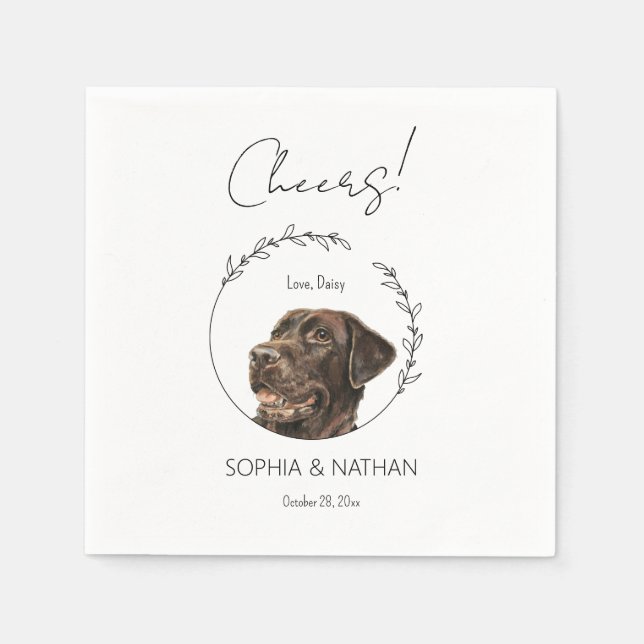 Simple Labrador Retriever Dog Wedding Cocktail  Napkin (Front)