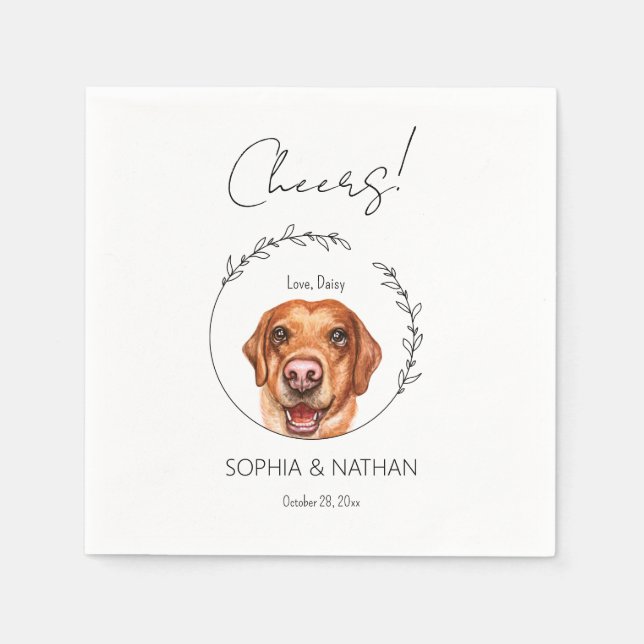 Simple Labrador Retriever Dog Wedding Cocktail  Napkin (Front)