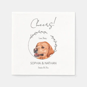 Simple Labrador Retriever Dog Wedding Cocktail Napkin