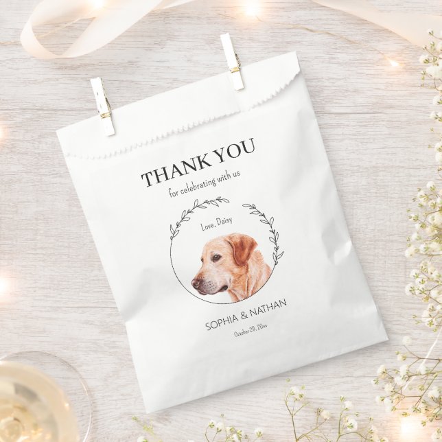 Simple Labrador Retriever Dog Wedding Thank You Favour Bag (Clipped)