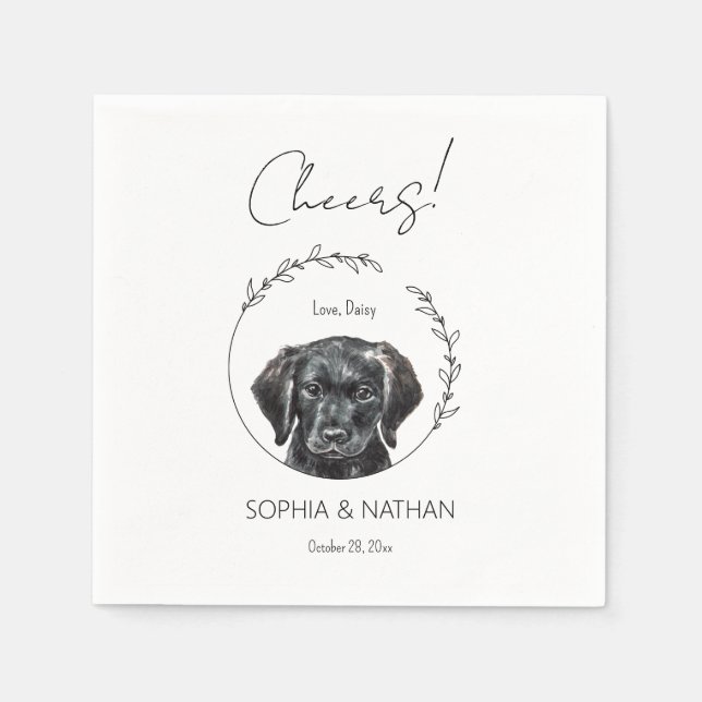 Simple Labrador Retriever Puppy Wedding Cocktail  Napkin (Front)
