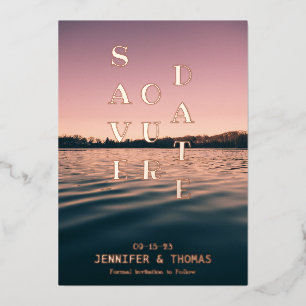 Simple lake landscape Save the Date 