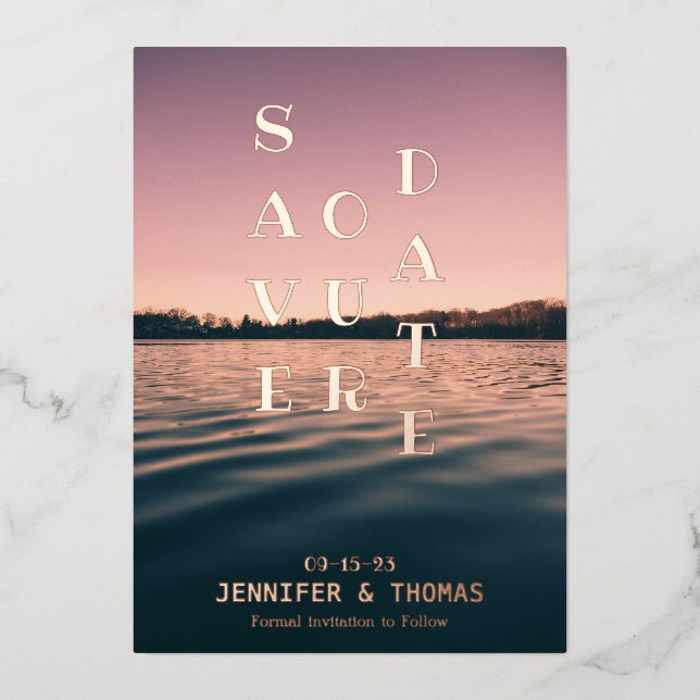 Simple lake landscape Save the Date  (Front)