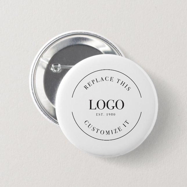 Simple Large business logo minimalist Custom 2 Inch Round Button (Front & Back)