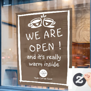 Simple large coffee shop sign with logo