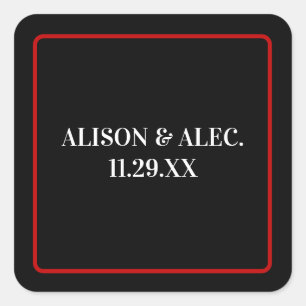 Simple Las Vegas Black White Red Event Square Sticker