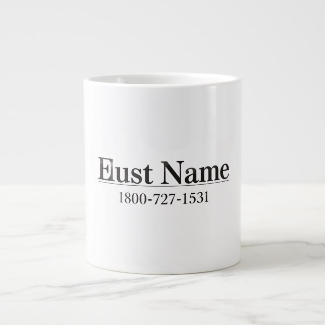 Simple Last Name Address Sign Personalized House N Large Coffee Mug (Front)