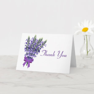 Simple Lavender Flower Bouquet Thank You Card