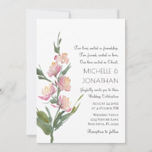 Simple Lavender Flowers Modern Christian Wedding  Invitation