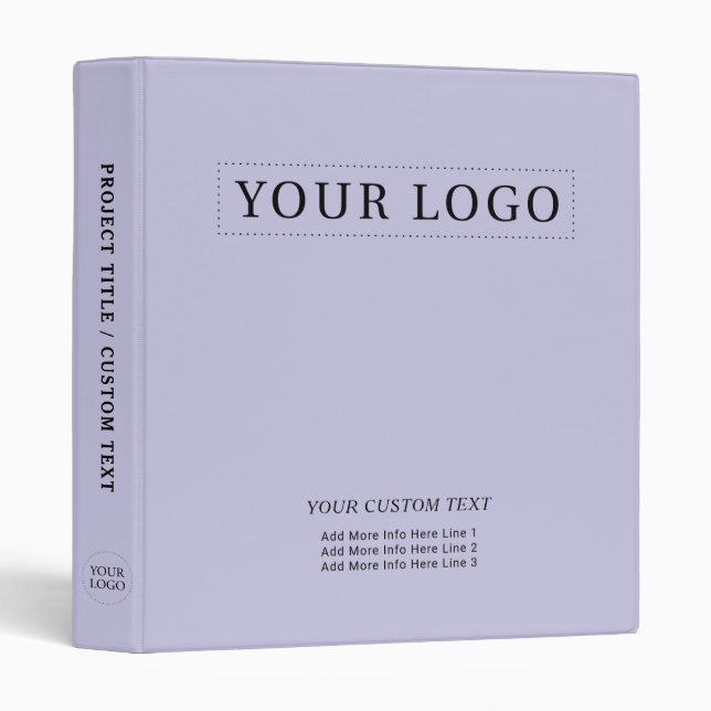 Simple Lavender Minimal Business Logo Promotion Binder (Front/Spine)