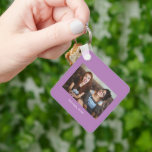 Simple Lavender Minimalist Photo Keepsake Keychain<br><div class="desc">Simple Lavender purple and White Minimalist Photo Keepsake Christmas keychain,  a beautiful personalized gift for friends,  family,  couple,  girlfriend,  boyfriend,  coworker,  boss and more.</div>