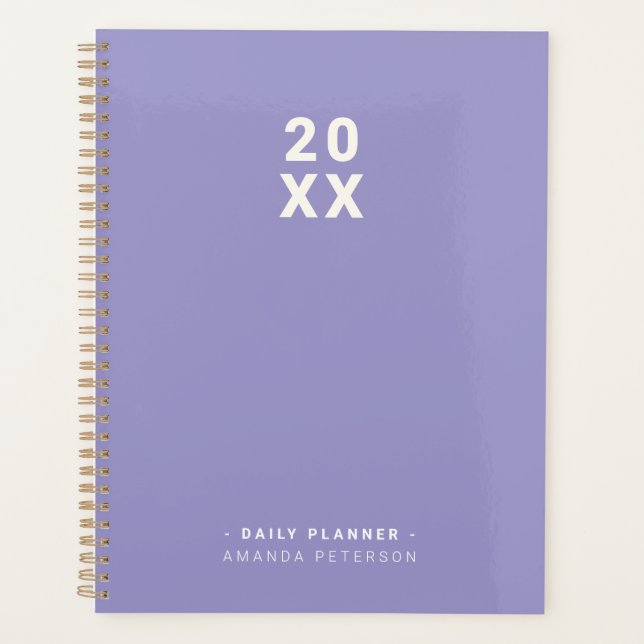 Simple Lavender Personalized Daily Planner (Front)