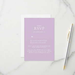 Simple Lavender Website Wedding RSVP Card