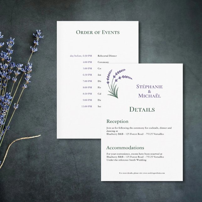 Simple Lavender Wedding Details Enclosure Card (Simple Lavender Wedding Details Enclosure Card)