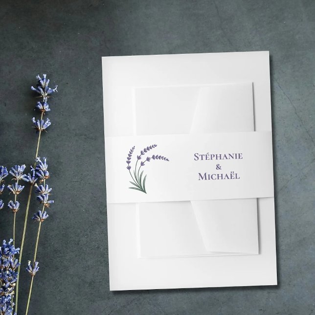 Simple Lavender Wedding Invitation Belly Band (Simple Lavender Wedding Invitation Belly Band)
